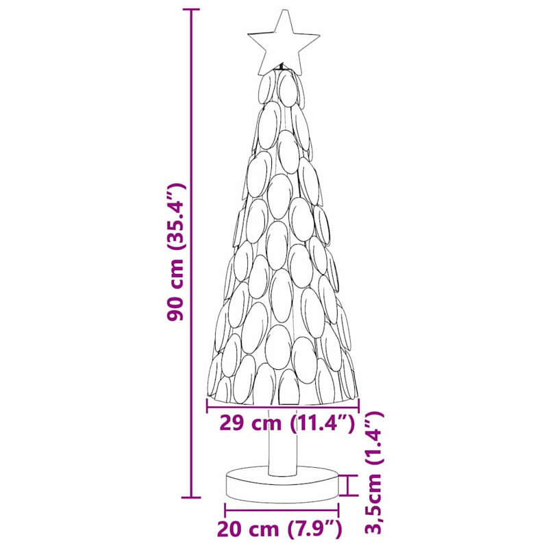 Christmas Tree with Stand Brown Solid teak wood, 90cm H