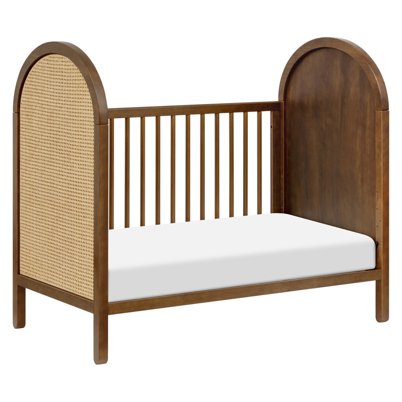 Bondi Cane 3-in-1 Convertible Crib, Natural Walnut with Natural Cane