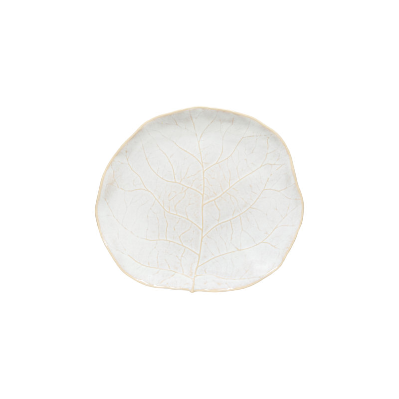 Silvina Handmade Stoneware Salad/Dessert Plate, Fennel White