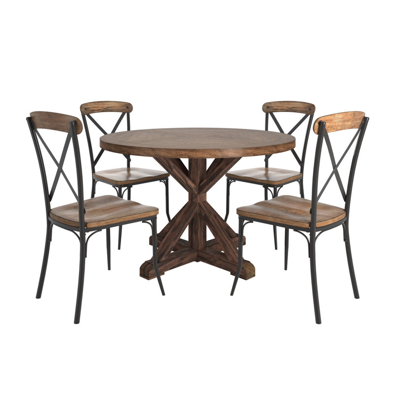 Ensemble de table de salle à manger Diskin, Brun, H 30 po x L 47,79 po x l 47,79 po