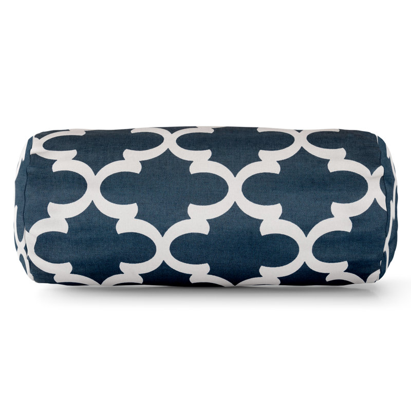Trellis Outdoor Bolster Pillow Cover & Insert, Navy
