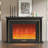 Black Solid Wood Electric Fireplace-246129556-246129555