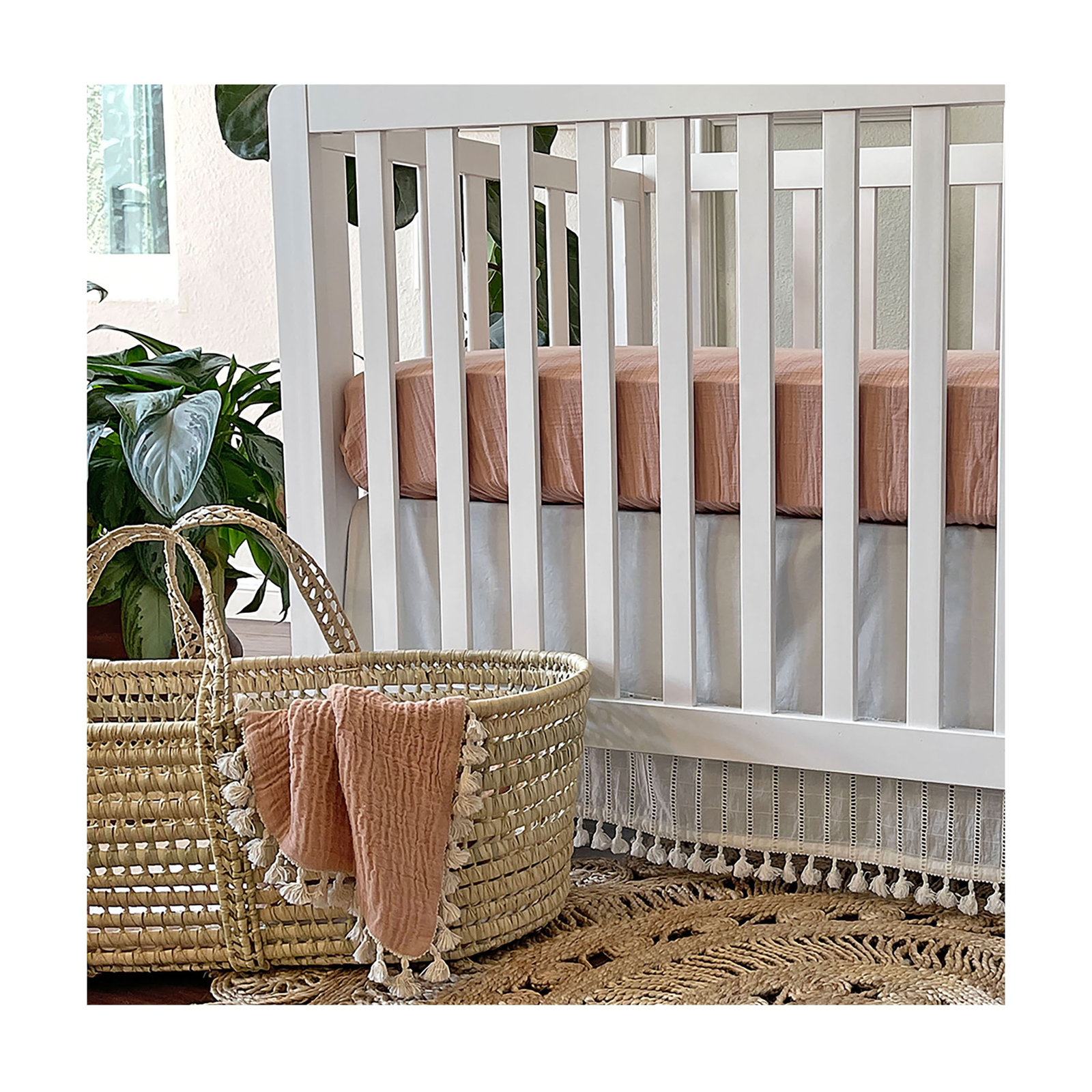Cotton Sateen Fitted Crib Sheet, Copper