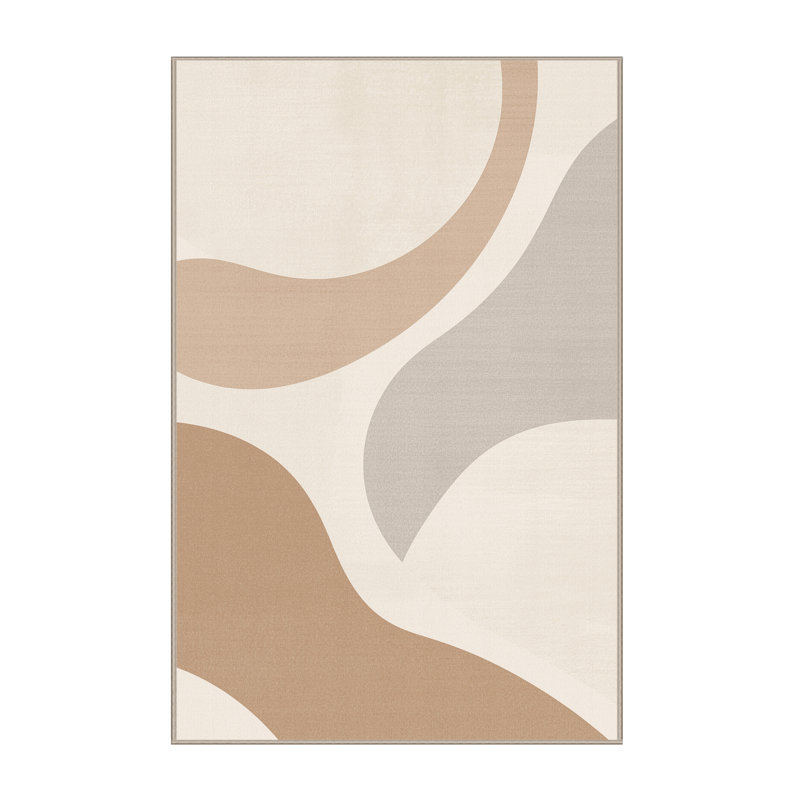 Tapis beige moelleux doux et minimaliste Ealey, 8 x 10