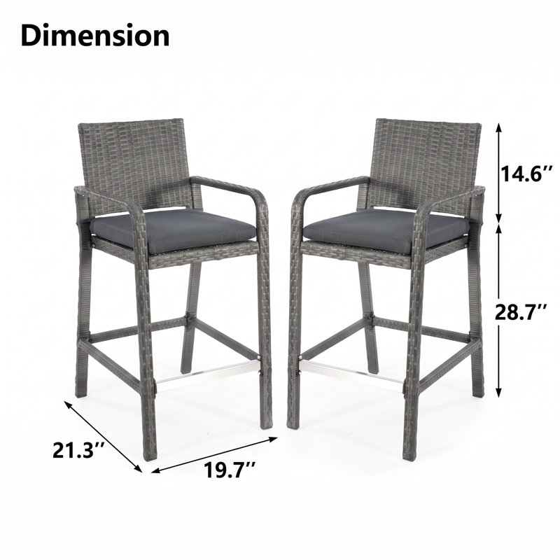 Tabourets de bar d'extérieur en polyéthylène (PE)