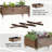 Planter Box,Wooden Garden Box,With 8 Pockets And Lockable Wheels,Foldable Side Clapboard,Elevated And Self-Draining Design