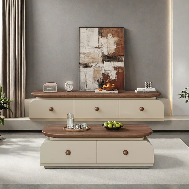 Meuble télé et table basse de style rétro