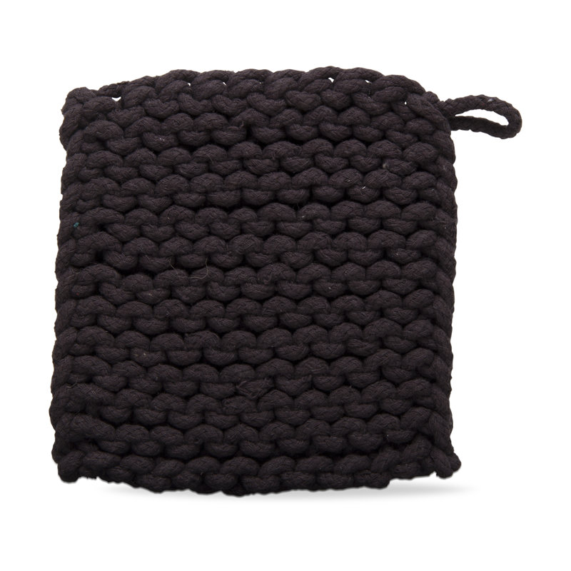 Crochet trivet châtaignier, Noir, noir, noir, noir