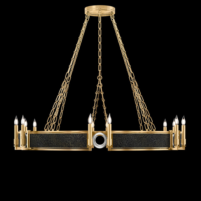 Mirage 12 - Light Chandelier, Black Knight/Gold/Nickel