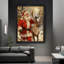 Père Noël rétro noir encadré avec art mural de style rétro-1758391169