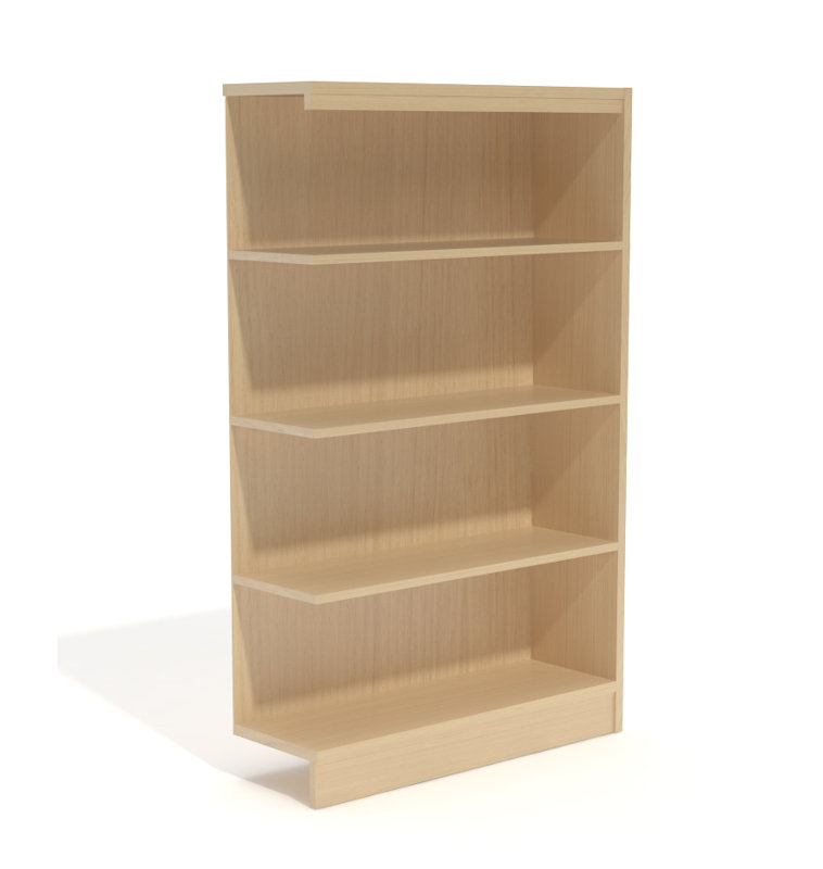 Bibliothèque standard Zaeya, Chêne naturel, H 60 po x l 37 po x P 12,13 po