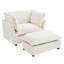 Canapé confortable en chenille avec repose-pieds