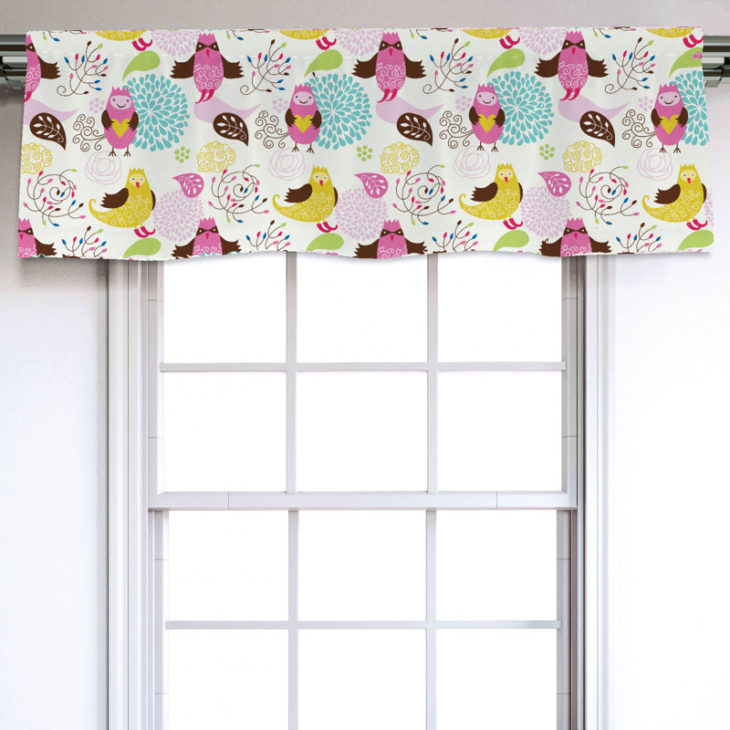 Sateen Floral Ruffled Window Valance