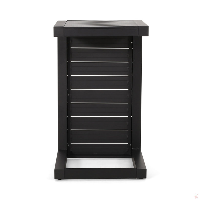 Patio Accent Table Set, 1 Table & 2 Chairs Dining Sets, Black