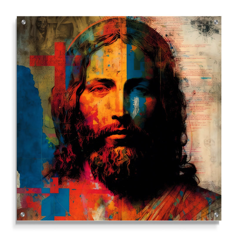 Pop Art Portrait de Jésus III, H 16 po x l 16 po