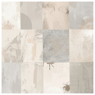 Abstract Beige Gray Blocks Comforter