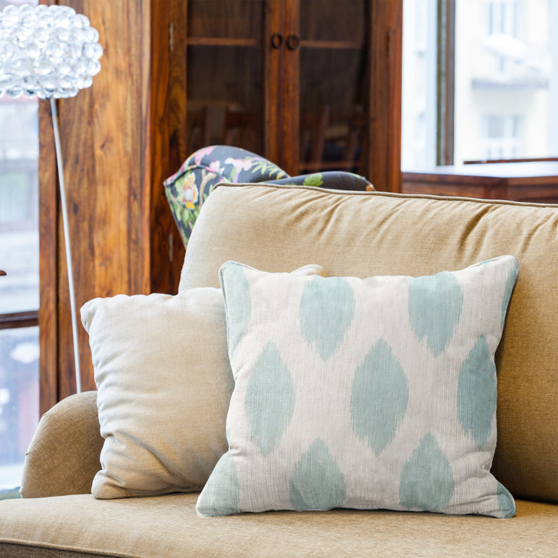  Housse de coussin Ikat Dot, Bleu