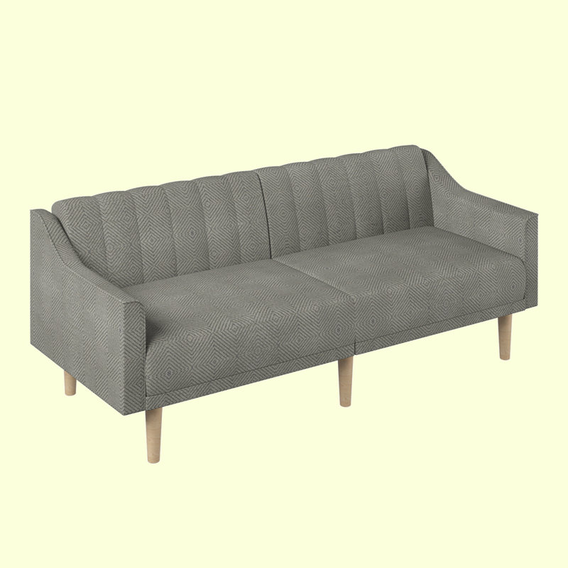 Maletta Upholstered 74'' Sofa, Velvet Gray