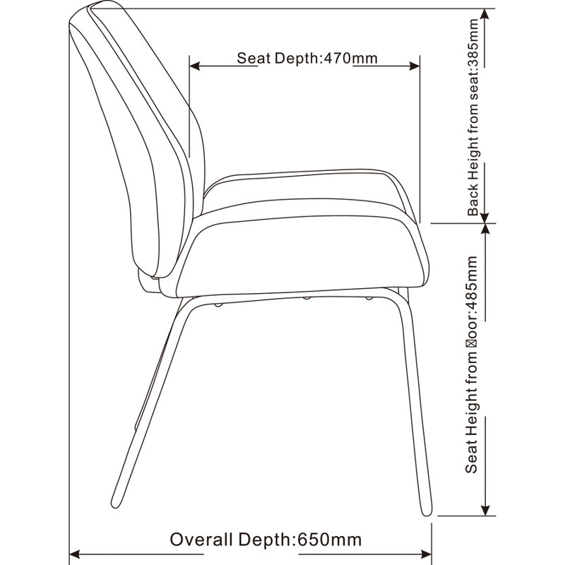 Black Bonded Leather Guest Chair with Metal Frame