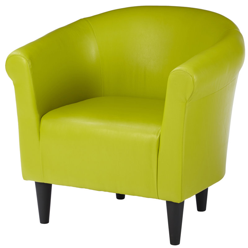 Fauteuil demi-tonneau l 30,5 po Liam, Similicuir vert