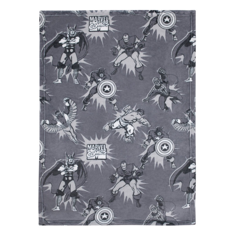 Couverture pour bébé super douce NoJo Marvel Comics Thor, The Hulk, Spiderman, Falcon, Captain America et Iron Man