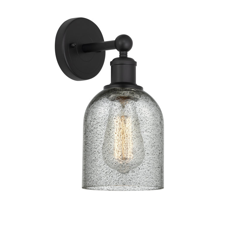 Carmi Armed Sconce, Matte Black, Charcoal