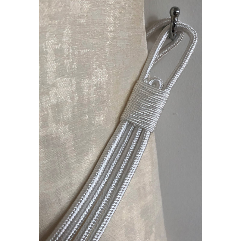 Lily Single Rope Curtain Tieback, White