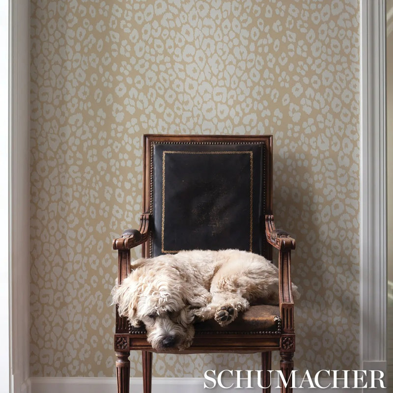 Iconic Leopard Wallpaper, Ivory on Neutral