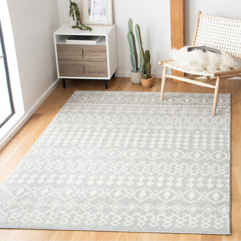Tapis gris clair / ivoire Lorenco, Rectangle 9 pi x 12 pi