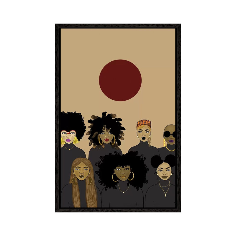 Le' Sisterhood - Print on Canvas, 101.6 cm H x 66.04 cm W, Black Framed