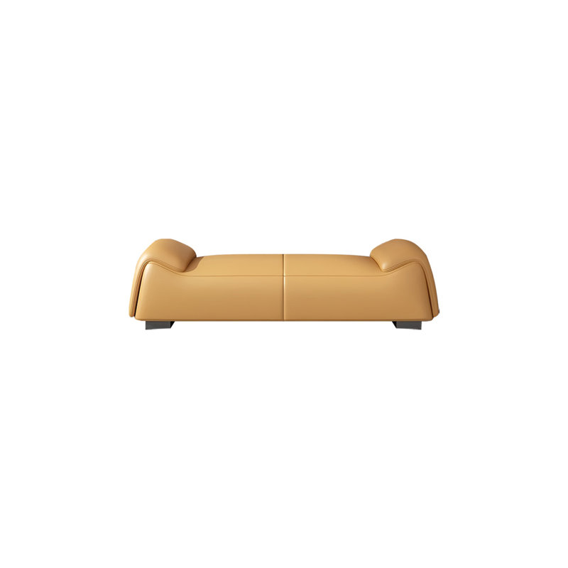 Banc rembourré en similicuir Vyrl, H 19,68 po x l 59,05 po x P 19,68 po, Orange
