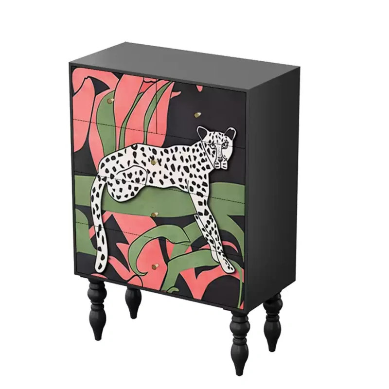 Commode d'appoint de rangement moderne à cinq tiroirs