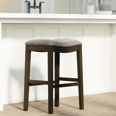 Tabouret de bar High avec tissu gris fumée et repose-pieds confortable pour une utilisation à long terme