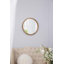 Charmant miroir mural circulaire en bois pour diverses pièces, rehaussant le décor