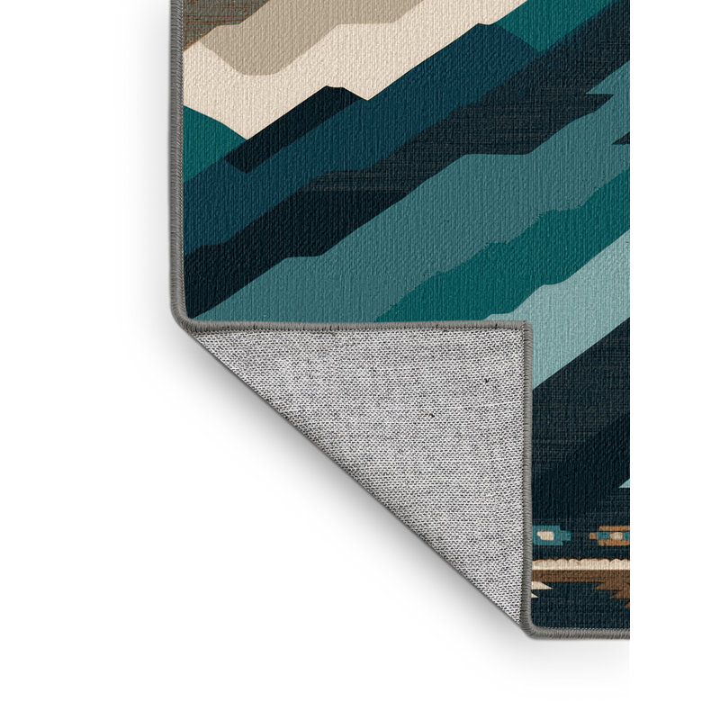 Washable Mountain Ridge Southwestern Area Rug, Rectangle 6' x 9'