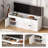 47.2" Modern Farmhouse Storage Bench with Cushion, Upholstered Shoe Bench with Shelf for Entryway, Mudroom, Hallway-380135700-369512755