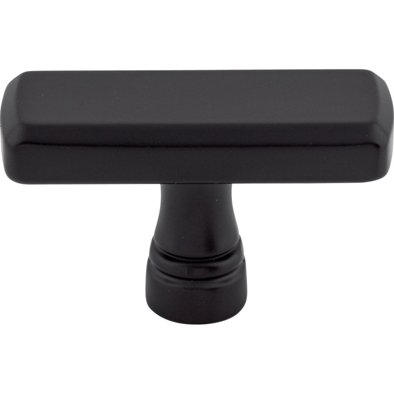Kingsbridge Rectangle Knob, 1 7/8" Knob Length, Flat Black