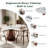 Set Of 4 Dining Table Set, Modern 44.8" Round Engineered Stone Dining Table With 4 Upholstered Dining Chairs