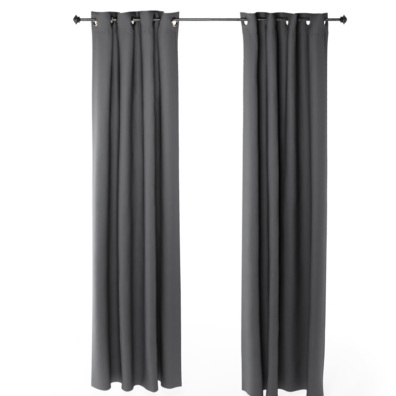 Mileti Blackout Sliding Panel Pair, Dark Gray, 52" W x 84" L