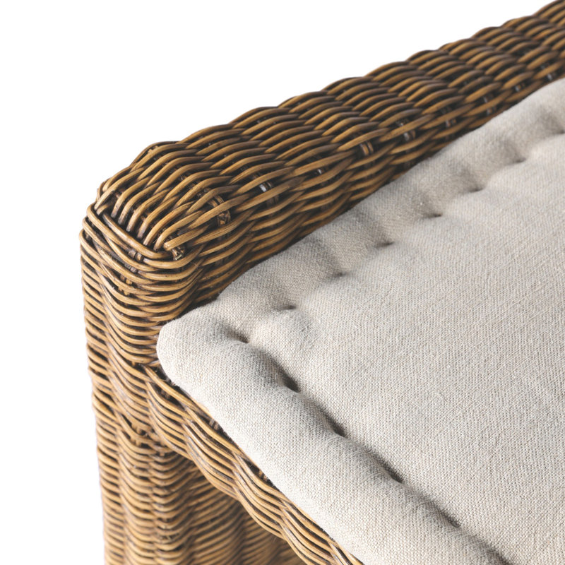 Senna Woven Dining Bench, 33" H x 49" W x 26.25" D