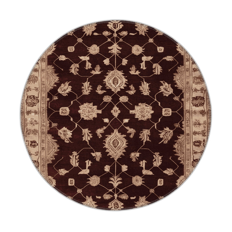 Tapis noir intérieur et extérieur surteint, Rond 5 pi