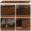 Armoire à 59 tiroirs en bois de frêne massif 59,06 po