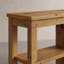 Longue console rustique, 3 tablettes de rangement réglables en bois