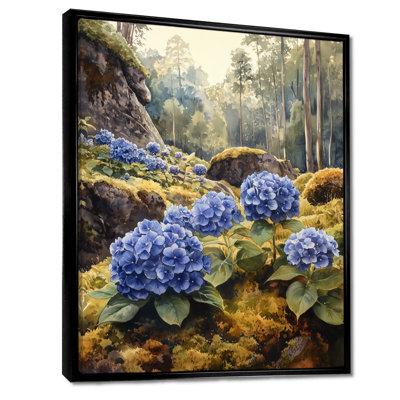 Francine Hydrangeas In A Mossy Garden - Hydrangea Wall Art for Living Room