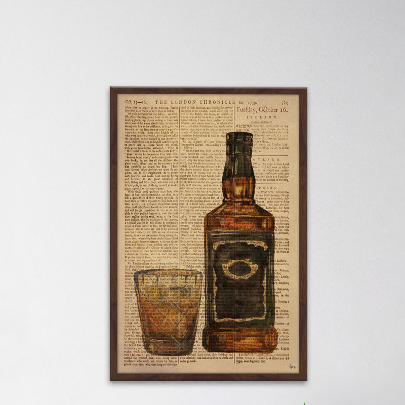 « black label bourbon », impression encadrée, H 24 po x l 16 po x P 1,5 po
