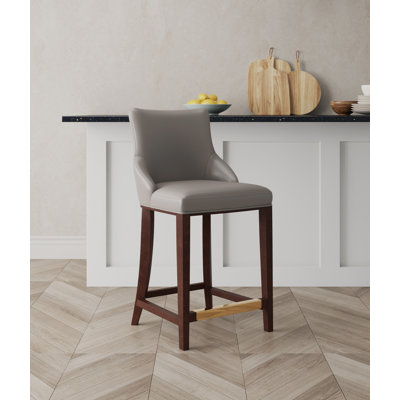 Urion Upholstered Counter Stool with Solid Wood Frame