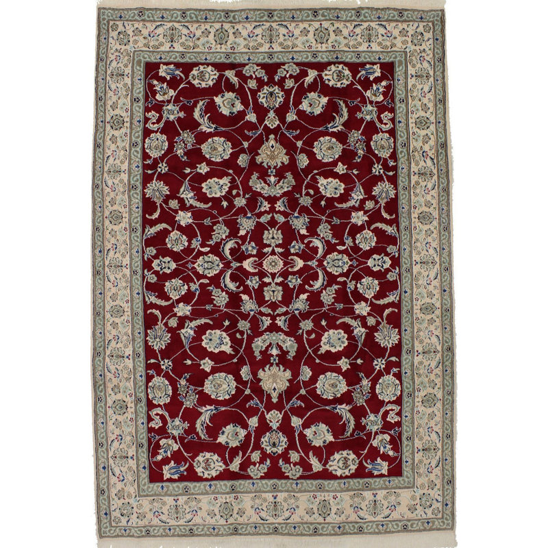 One-of-a-Kind 6'4" x 9'9" Rectangle Wool Area Rug in Red