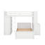 Lit mezzanine simple avec lit autonome, tablettes, bureau et garde-robe-407125828