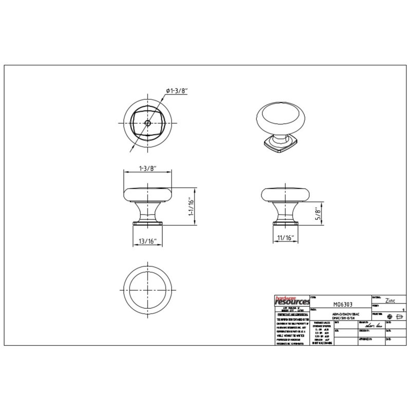 Belcastel I 1 3/8" Diameter Mushroom Knob, Satin Nickel