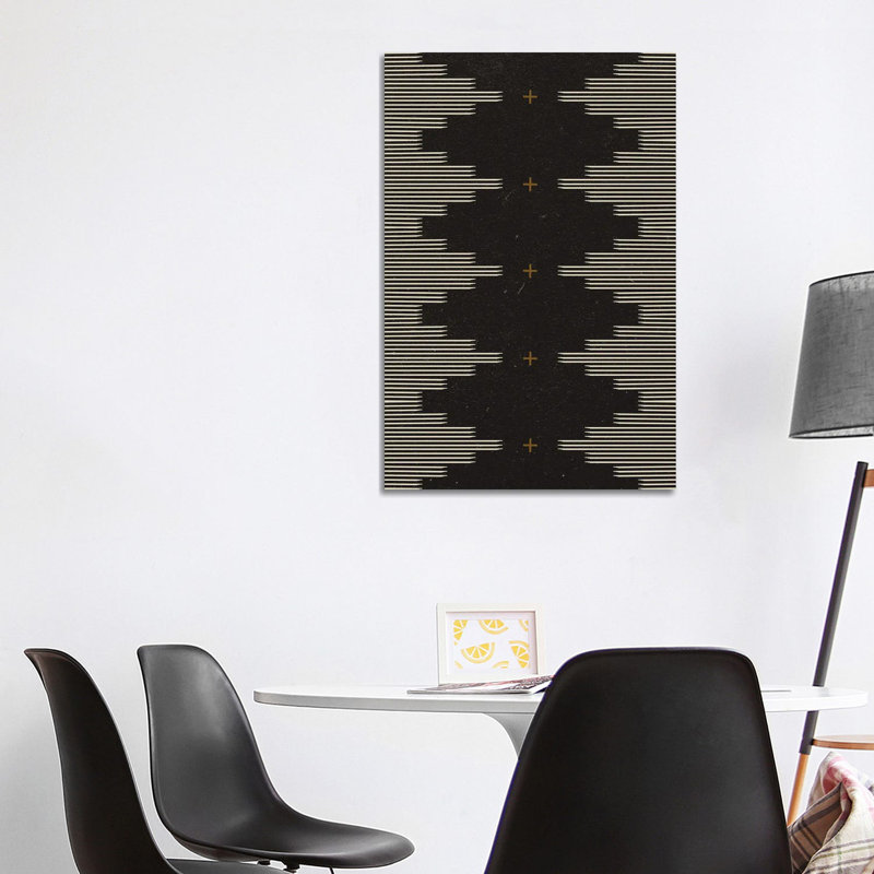 Southwestern Minimalist in Black, White & Camel 1 Piece Wrapped Canvas Wall Art, 101.6 cm H x 66.04 cm W x 3.175 cm D